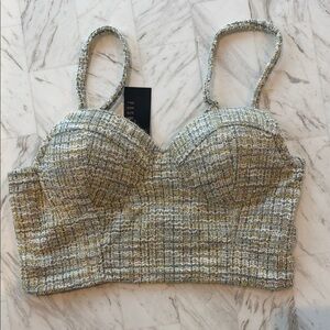 Textured Tweed Bustier Top
